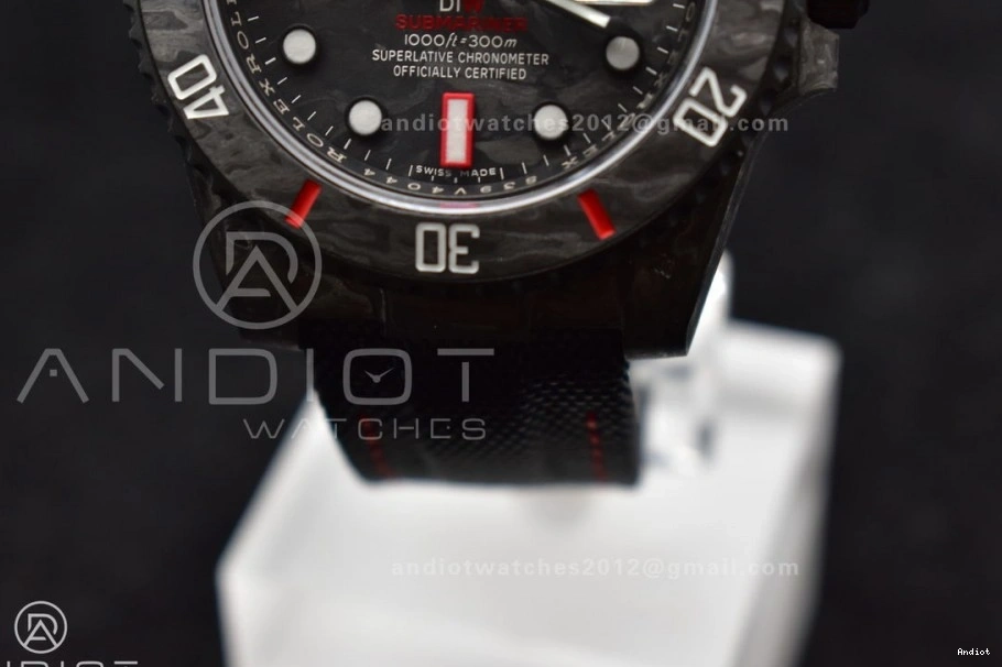 VS3135 DIW Edition Strap 1:1 Dial VSF Black Carbon Submariner Best on Nylon Red Black 0413